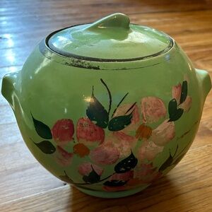 McCoy Cookie Jar, Green Floral, Vintage, EUC for it’s age